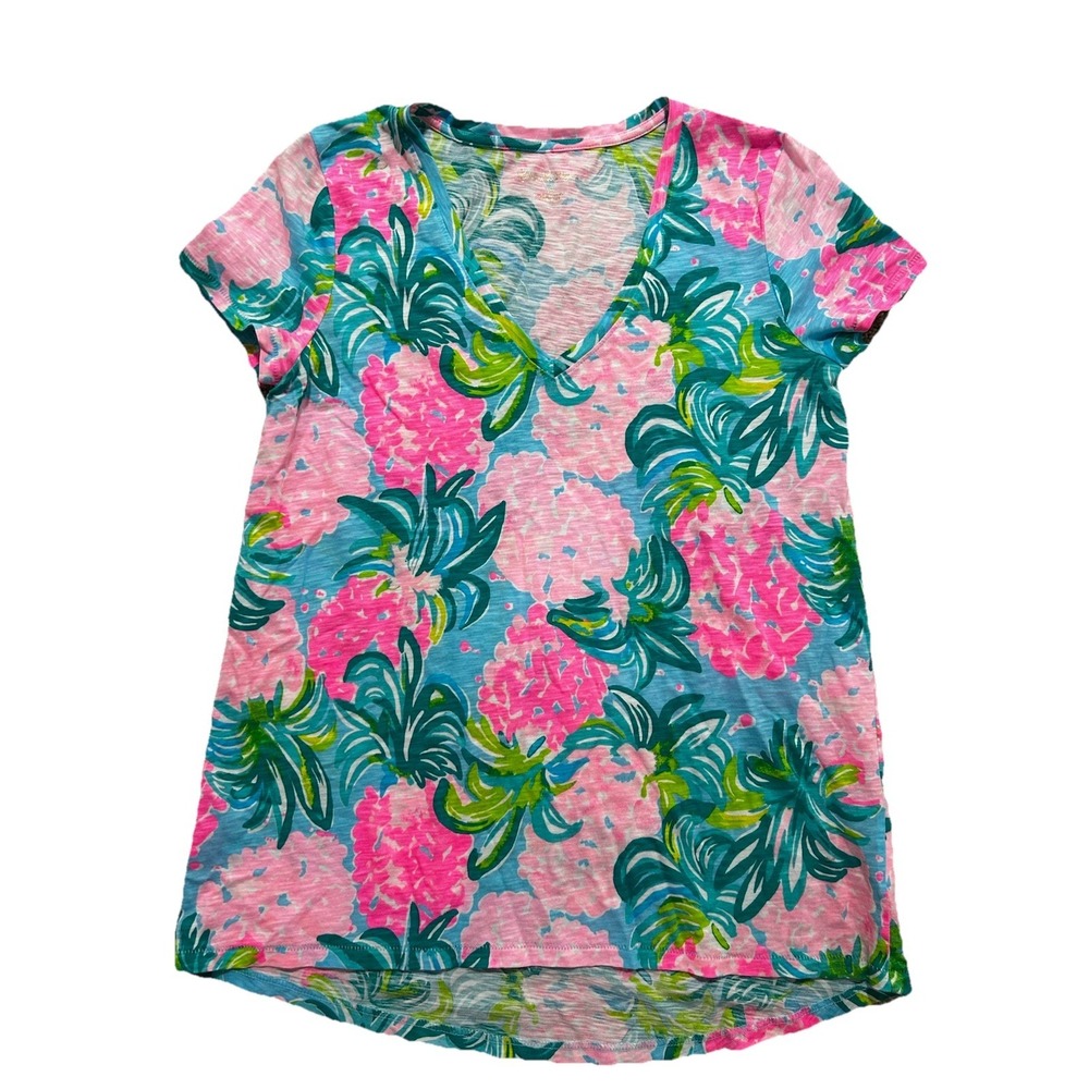 Lilly Pulitzer Etta Pineapple Shake Tee‎ Women's Size XS